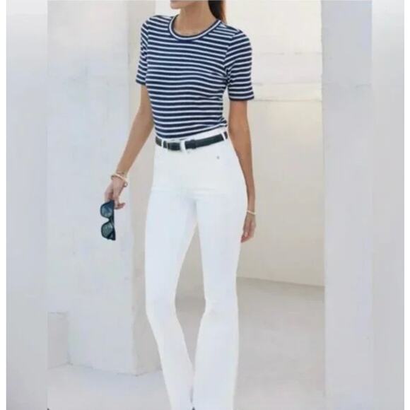 AYR Jeans Size 33 NEW The Really Really High Rise Flare Denim Salt Water White - Picture 1 of 9